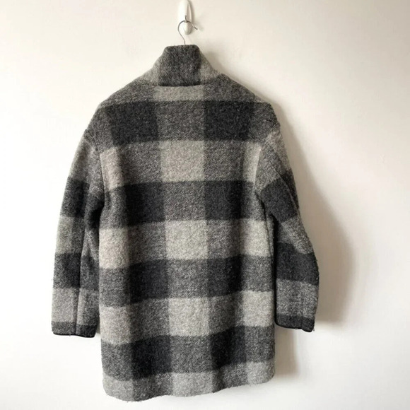 Aritzia Wilfred Free Off Duty Wool Neelam Grey Plaid Coat Jacket  Size Small - Picture 9 of 12